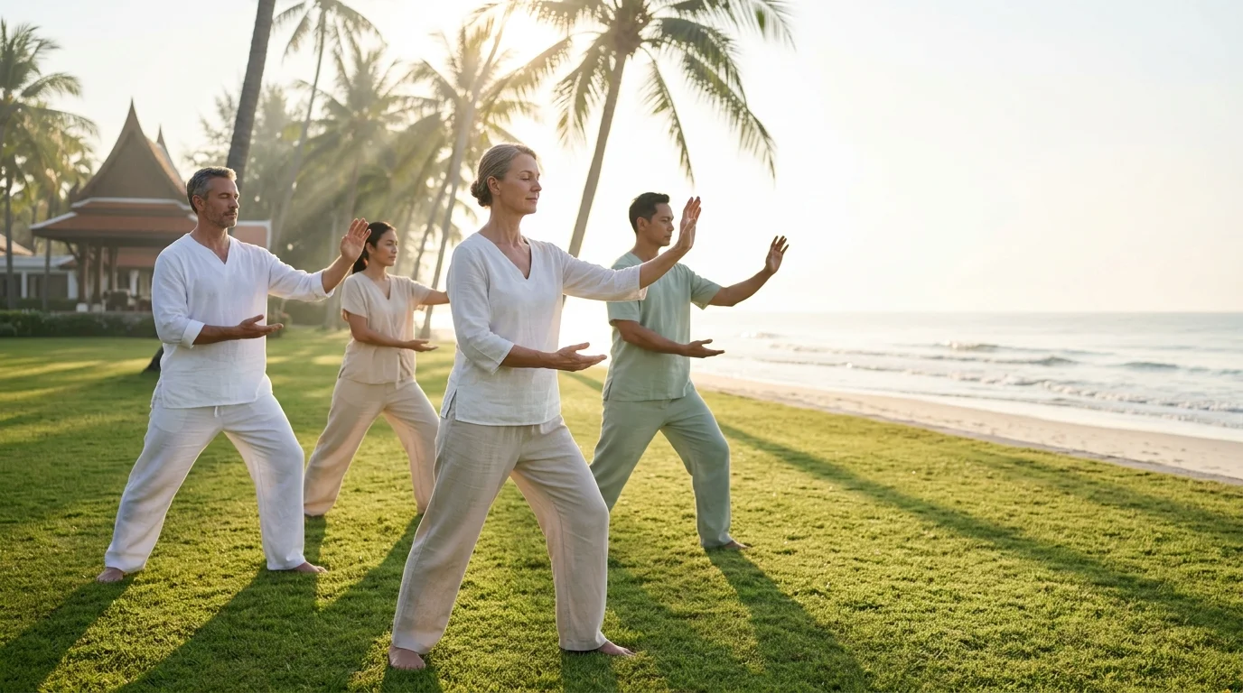 Tai Chi practitioners at Chiva-Som Tai Chi practitioners at Chiva-Som