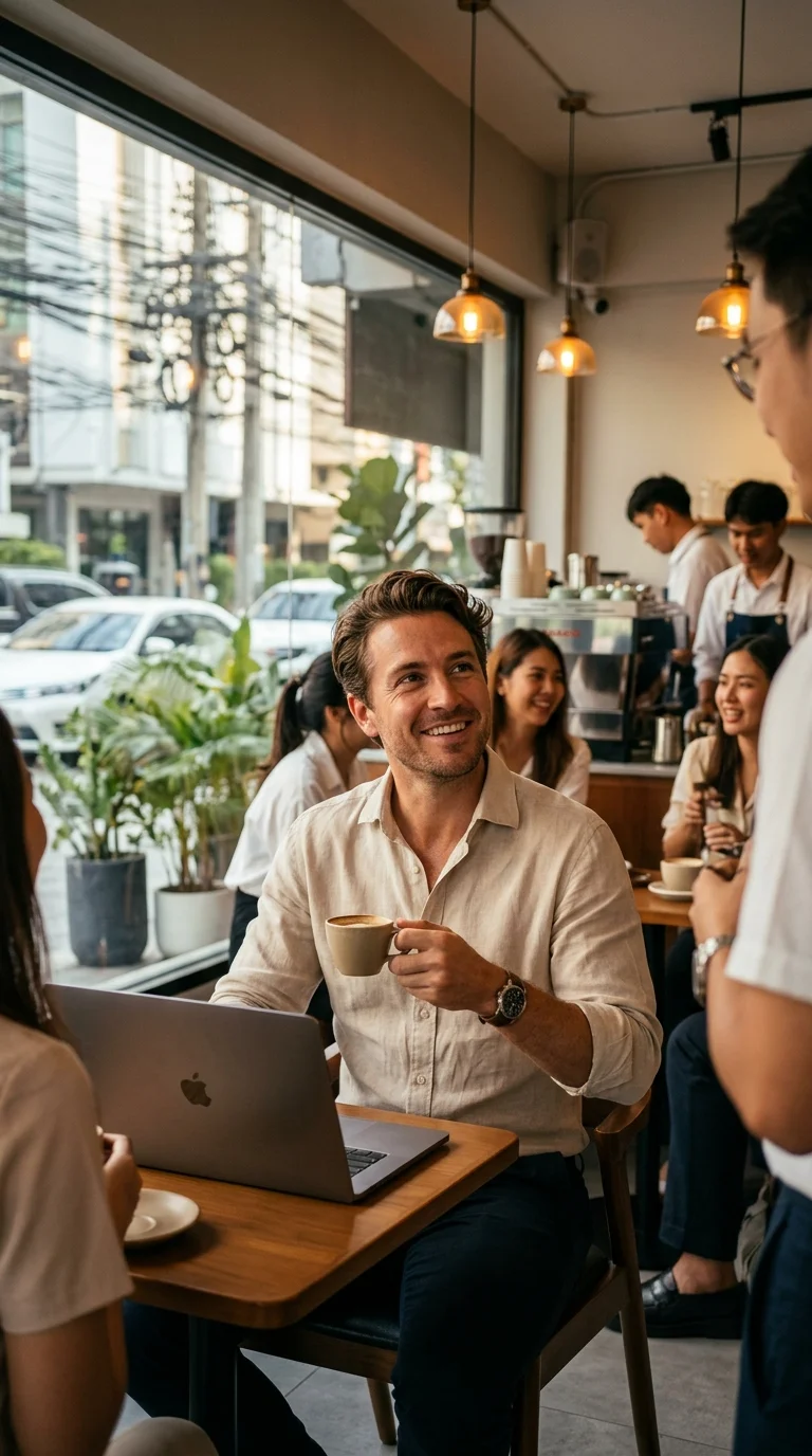 Western expat in mid-30s Western expat in mid-30s