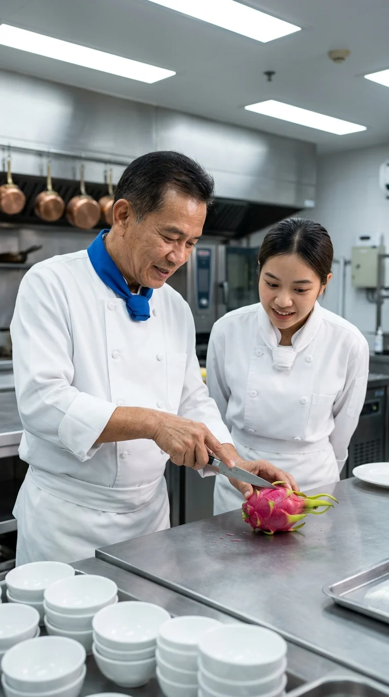 Chef and culinary student Chef and culinary student