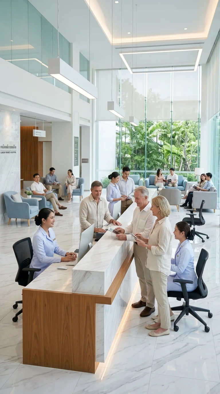 Modern Thai hospital reception area Modern Thai hospital reception area