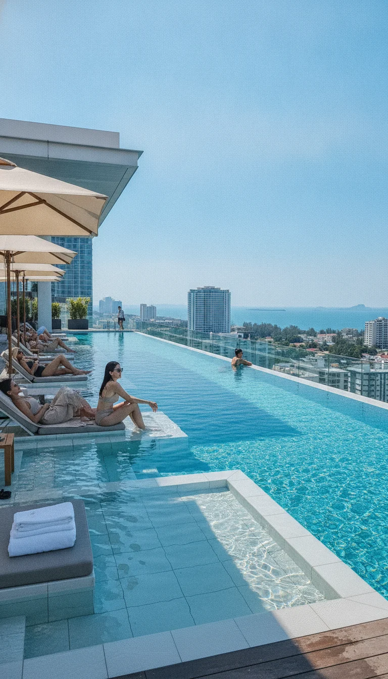Rooftop swimming pool at Courtyard by Marriott North Pattaya
