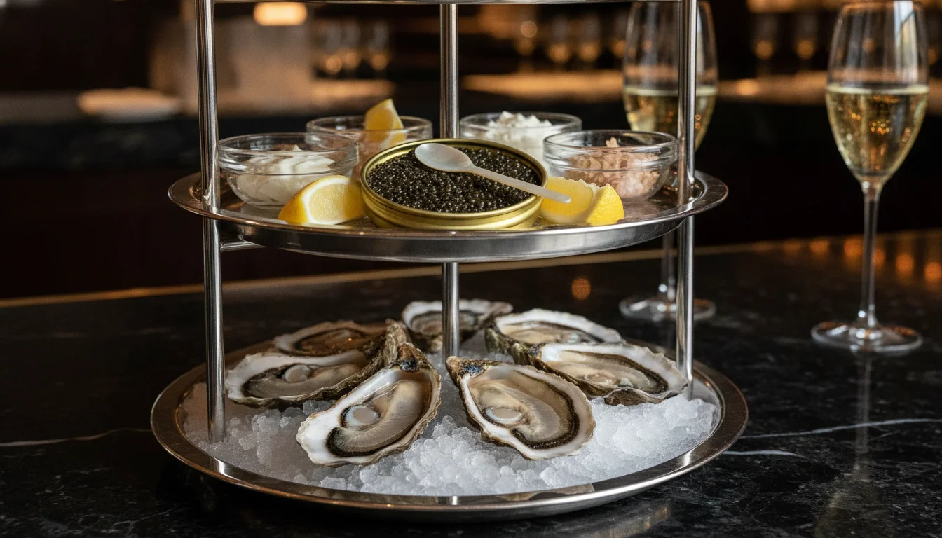 Tiered luxury seafood serving tray Tiered luxury seafood serving tray