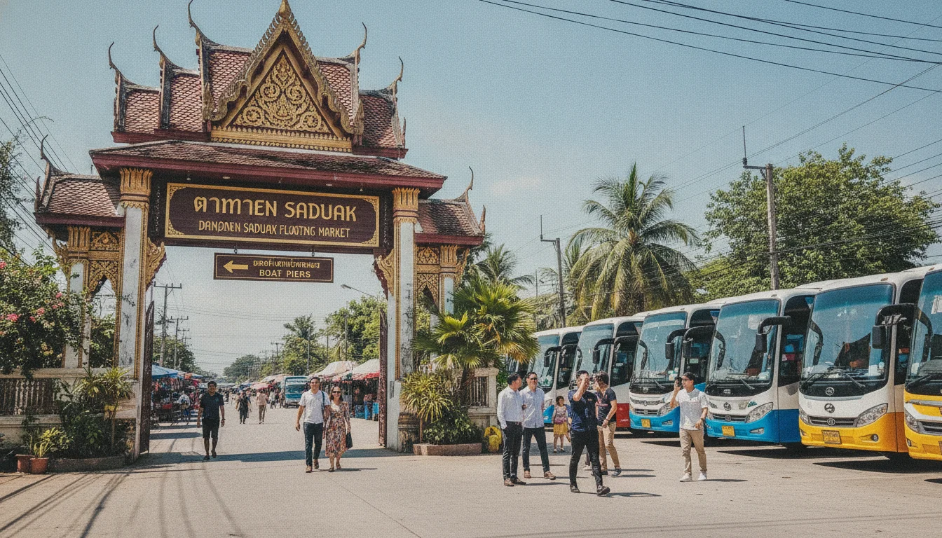 Damnoen Saduak Floating Market Entrance Archway Damnoen Saduak Floating Market Entrance Archway