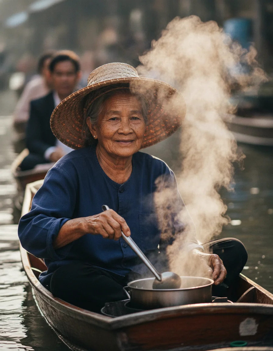 Elderly Thai female vendor Elderly Thai female vendor