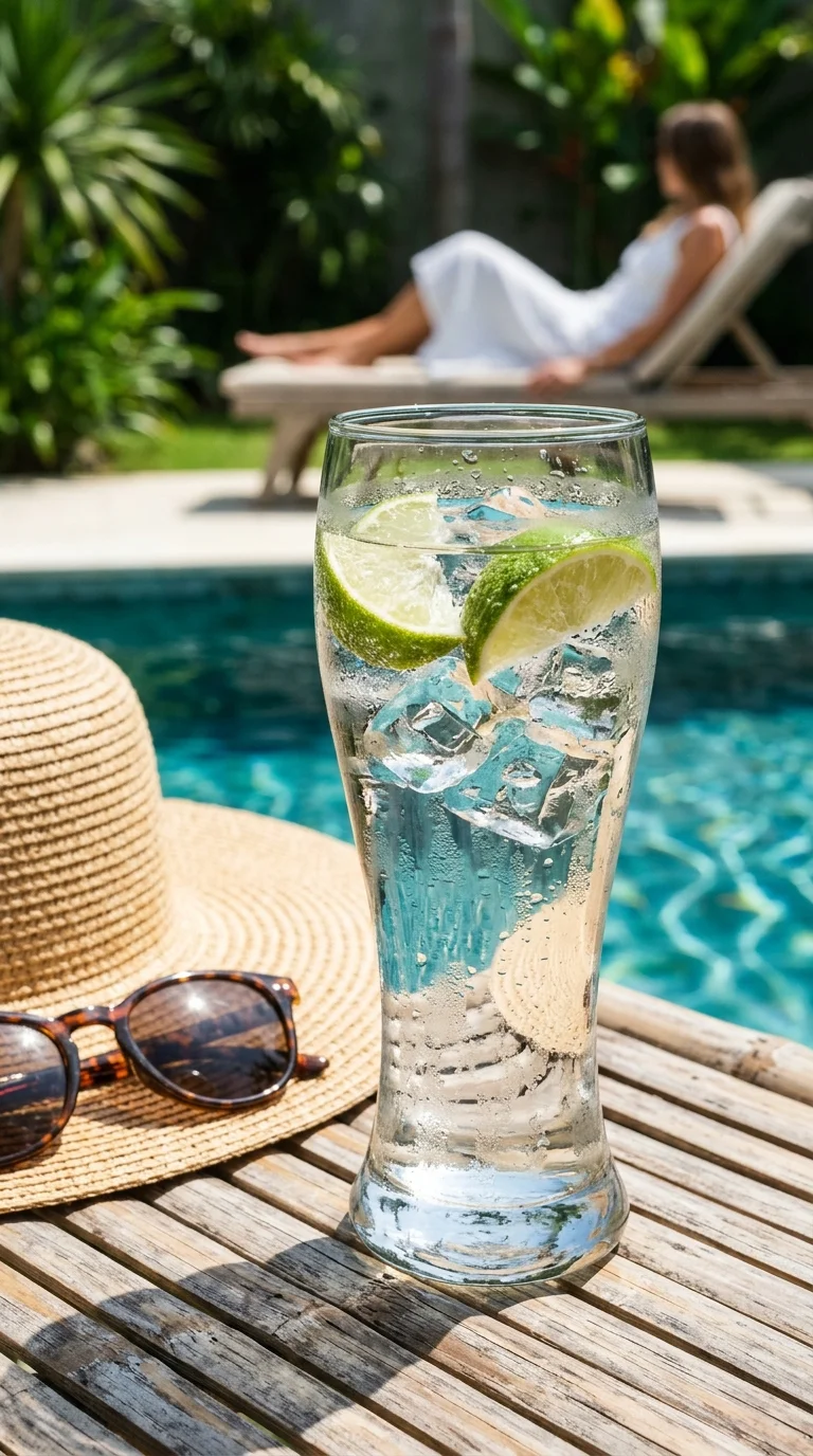iced water with lime iced water with lime