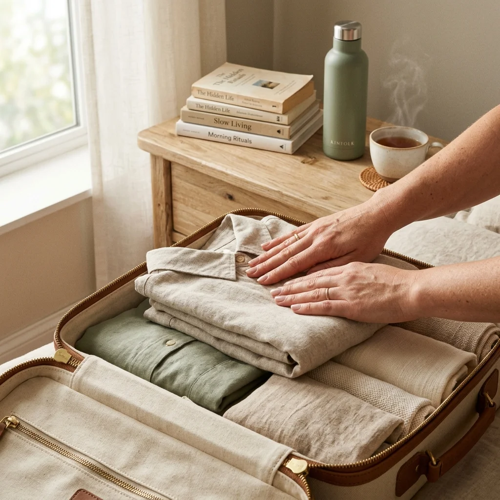 hands packing a suitcase hands packing a suitcase