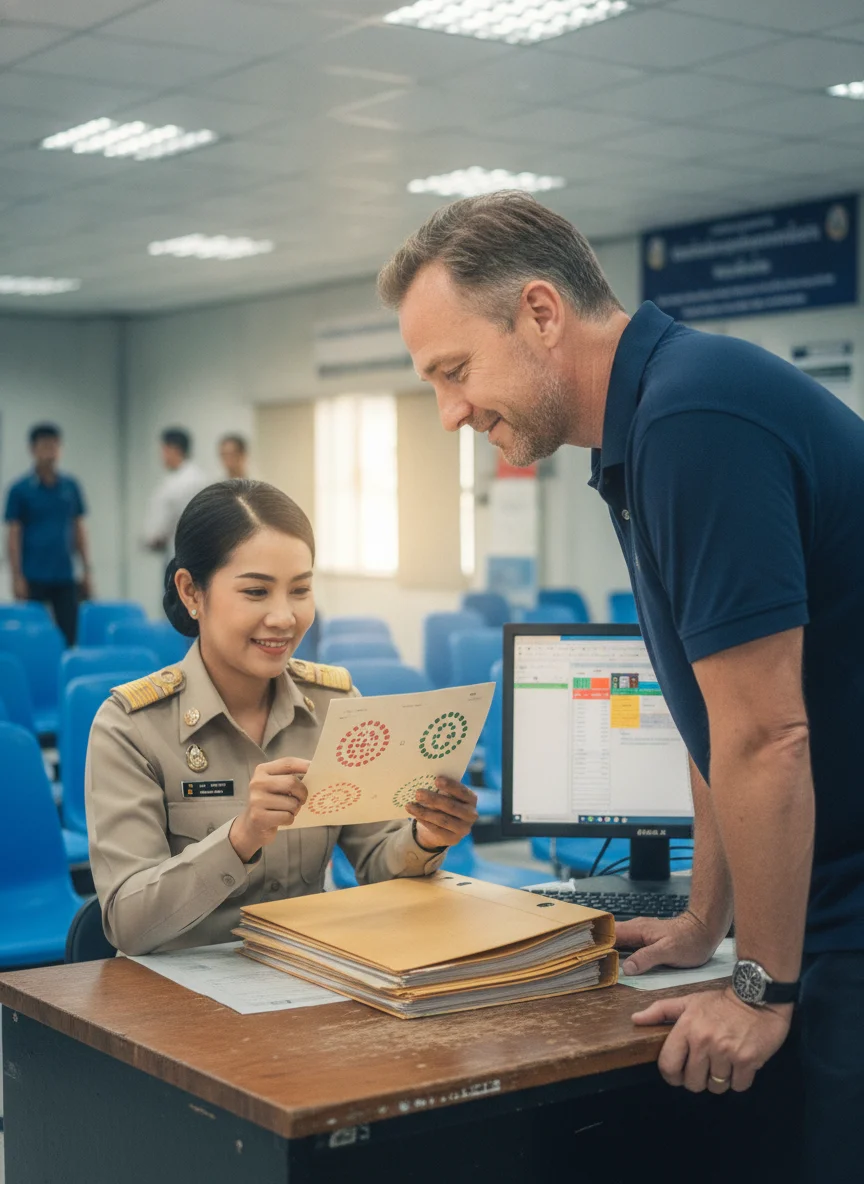 Expat and Thai DLT Officer Expat and Thai DLT Officer
