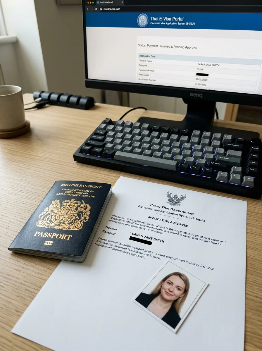 Thai E-Visa application desktop setup Thai E-Visa application desktop setup