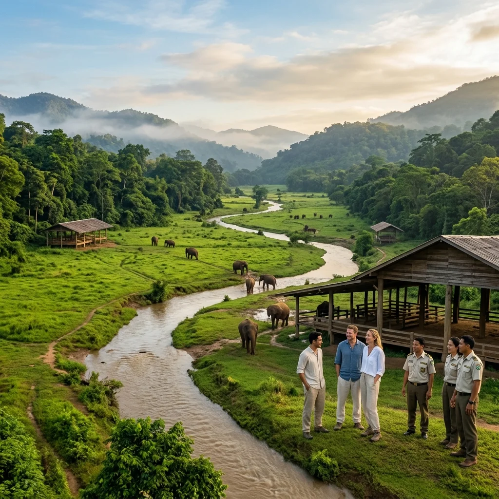 Elephant Nature Park sanctuary landscape Elephant Nature Park sanctuary landscape