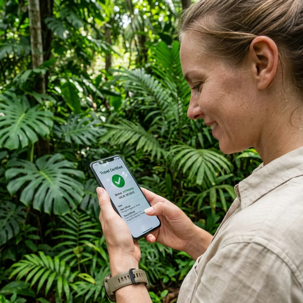 a traveller holding a smartphone a traveller holding a smartphone