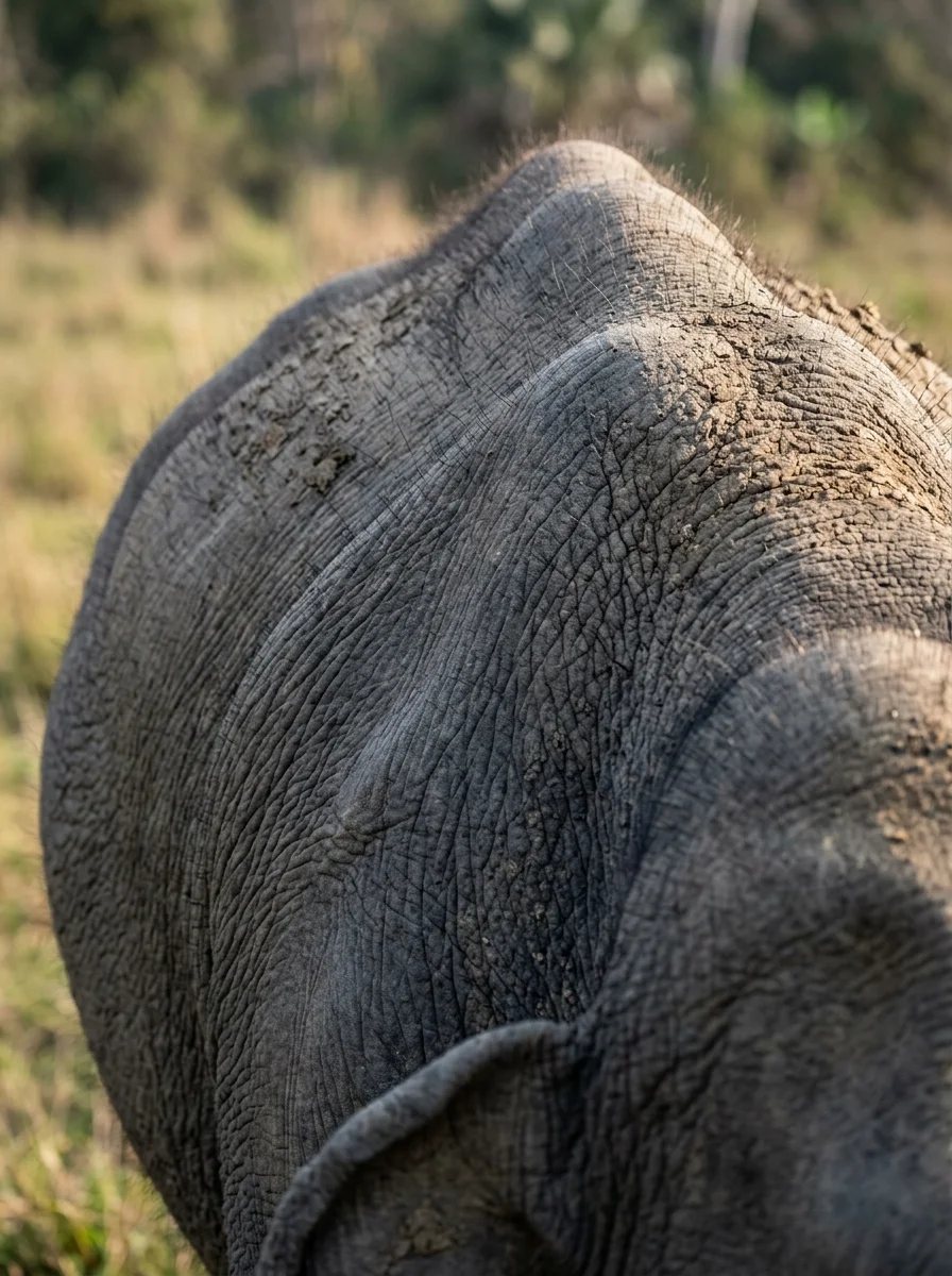 Asian Elephant (Elephas maximus) spinal ridge Asian Elephant (Elephas maximus) spinal ridge