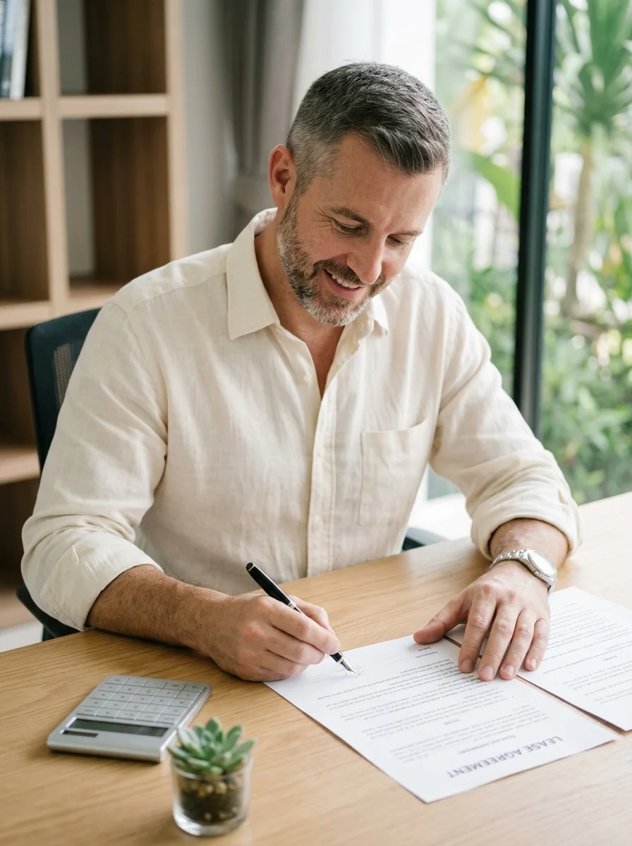 Expat professional reviewing documents Expat professional reviewing documents