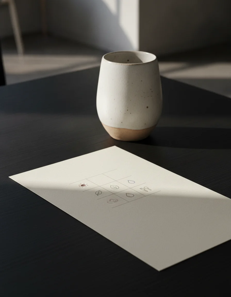 Emoji menu card and custom ceramic water goblet