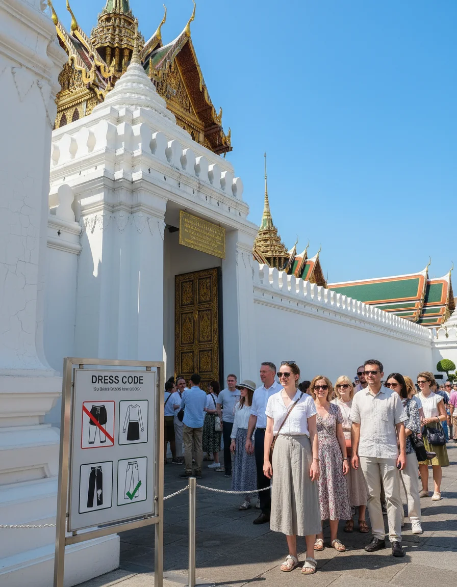 Wiset Chaisri Gate and Dress Code Signage Wiset Chaisri Gate and Dress Code Signage