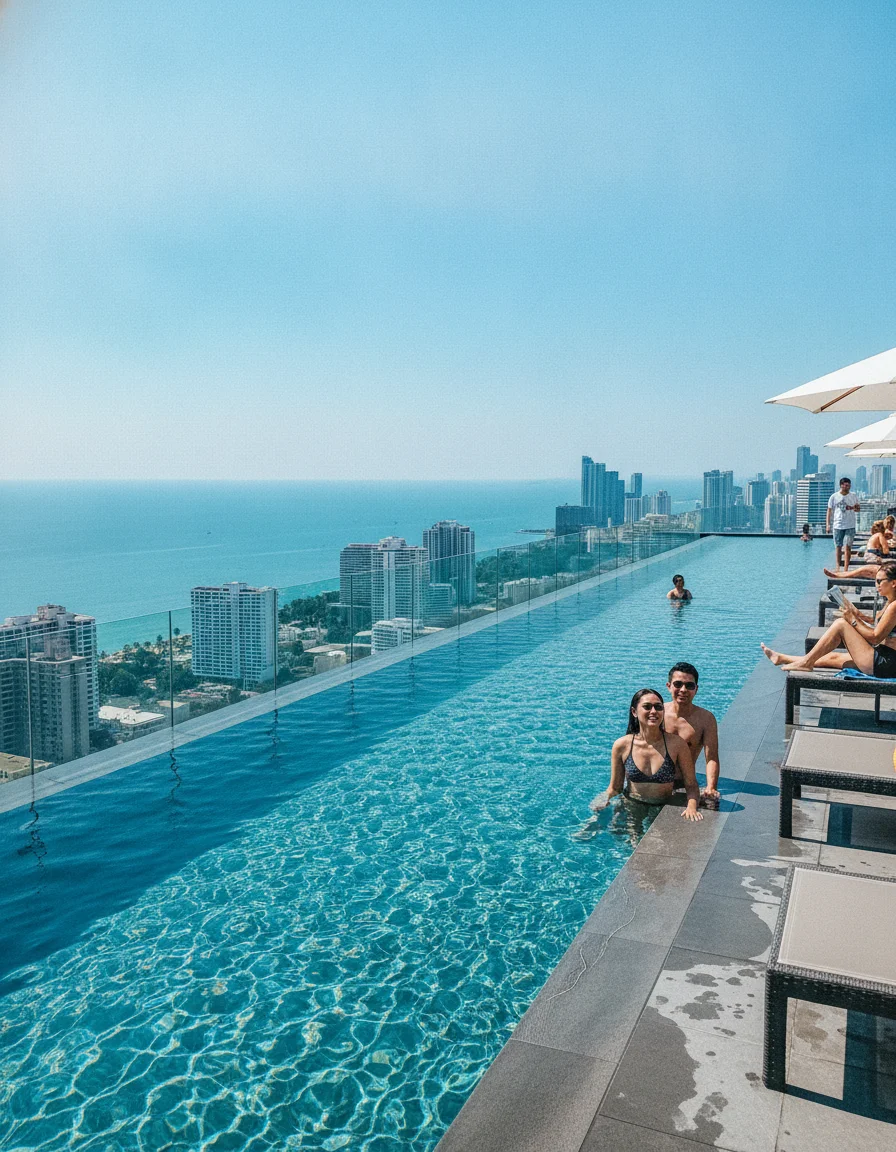 Rooftop infinity pool at Grande Centre Point Pattaya Rooftop infinity pool at Grande Centre Point Pattaya