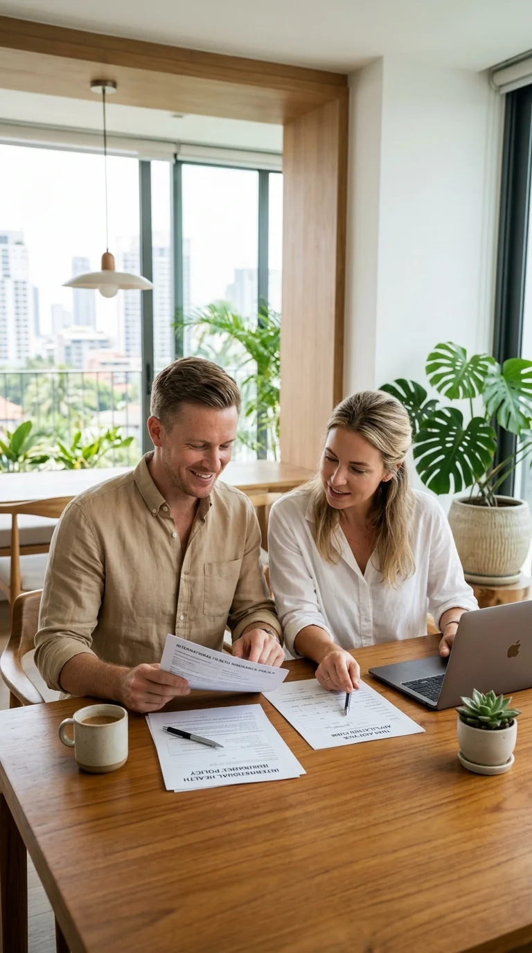 an expat couple in their late 30s an expat couple in their late 30s