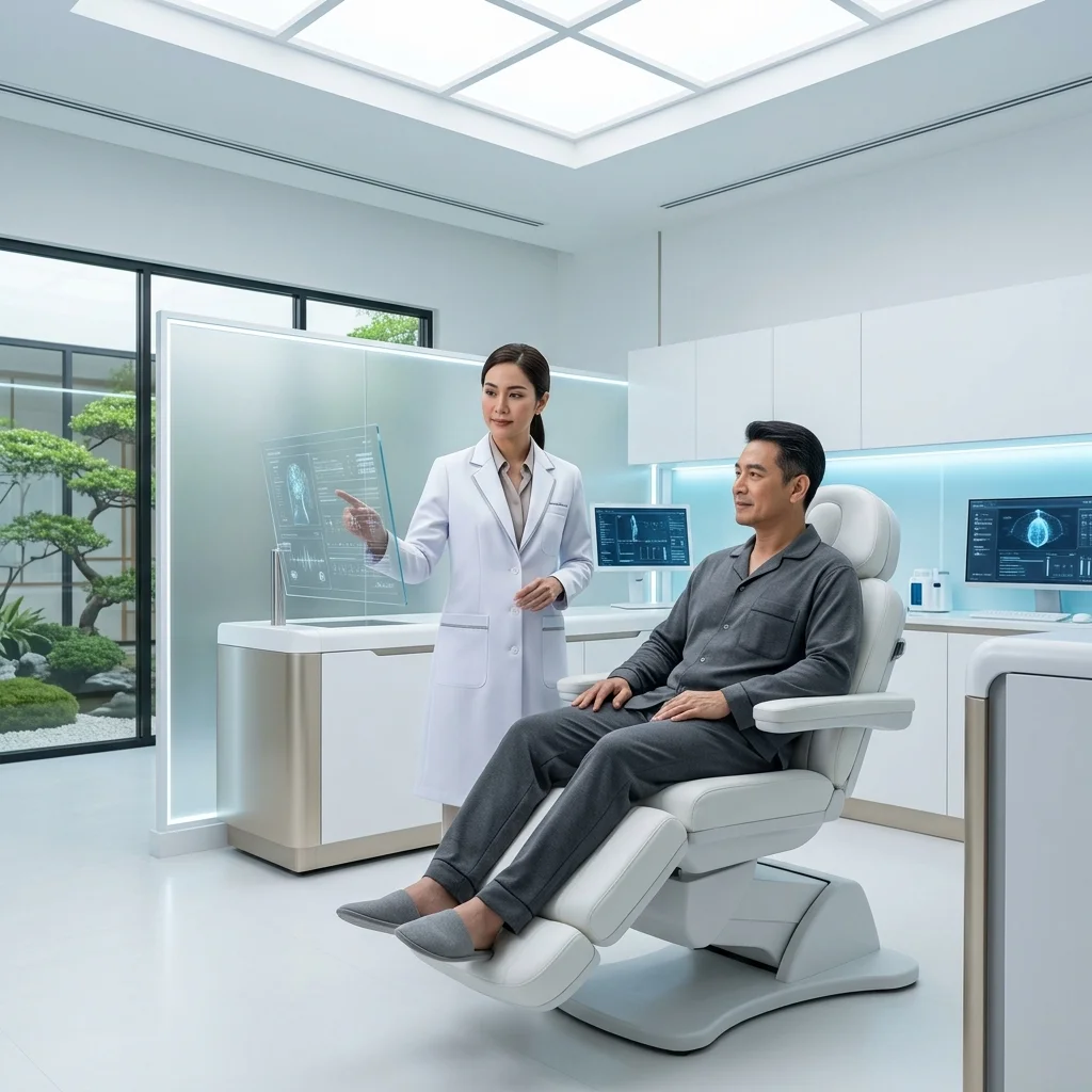 patient and specialist in a diagnostic suite patient and specialist in a diagnostic suite