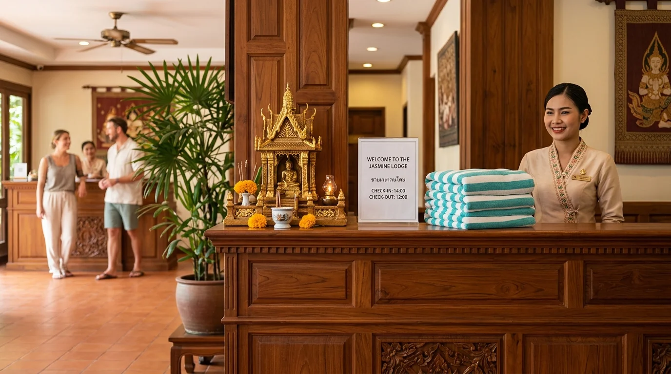 Thai hotel reception desk Thai hotel reception desk