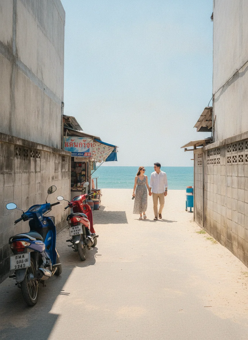 Hua Hin beach access path