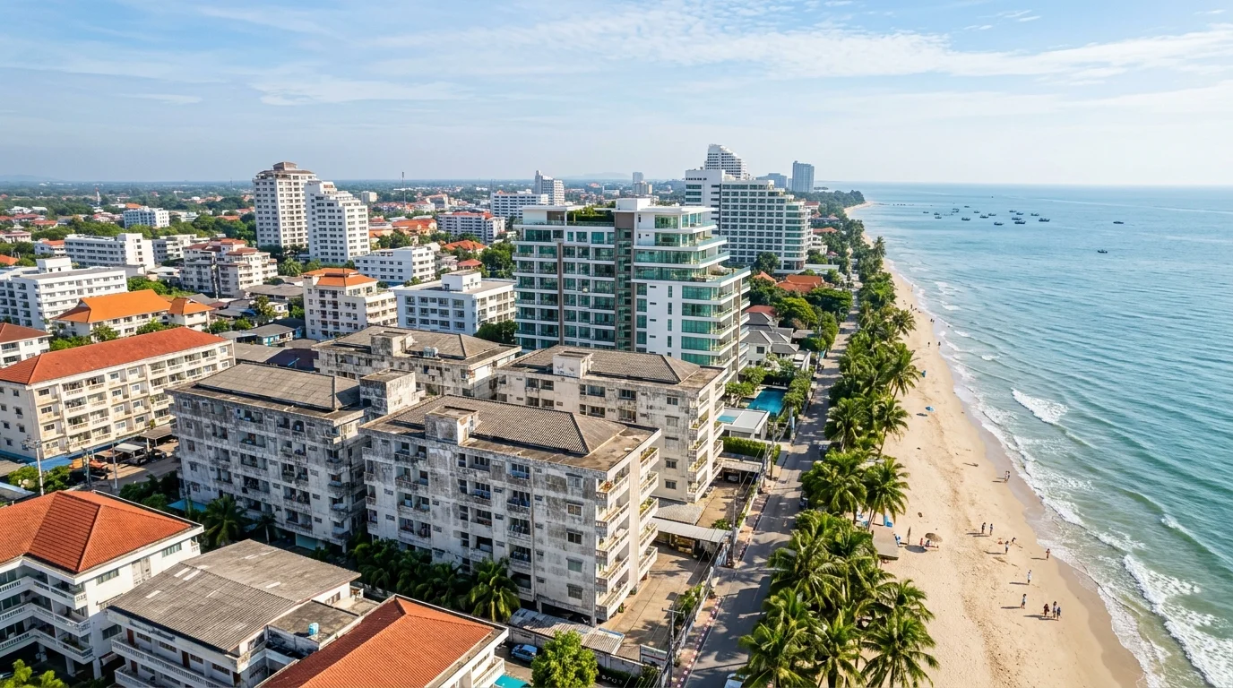 Hua Hin town centre and coastline Hua Hin town centre and coastline
