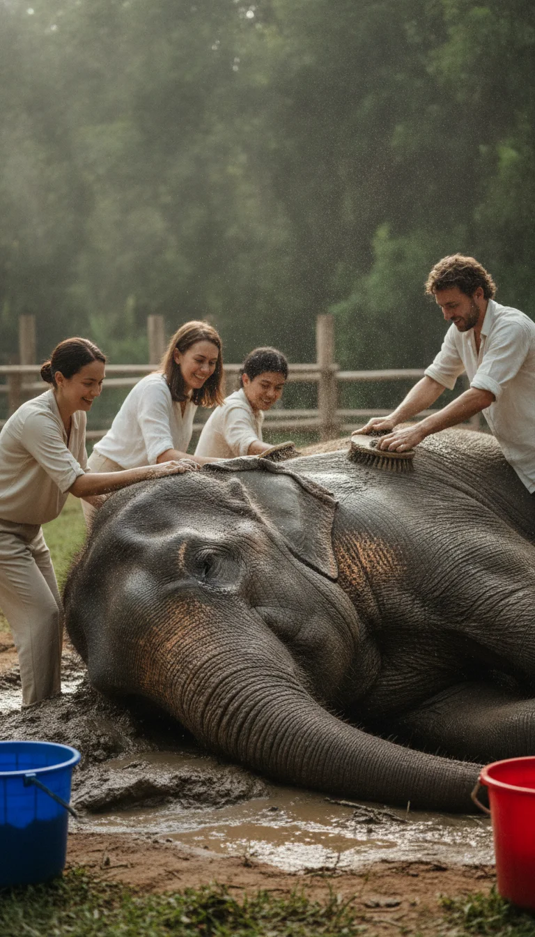 Rescued Asian Elephant (Elephas maximus) Rescued Asian Elephant (Elephas maximus)