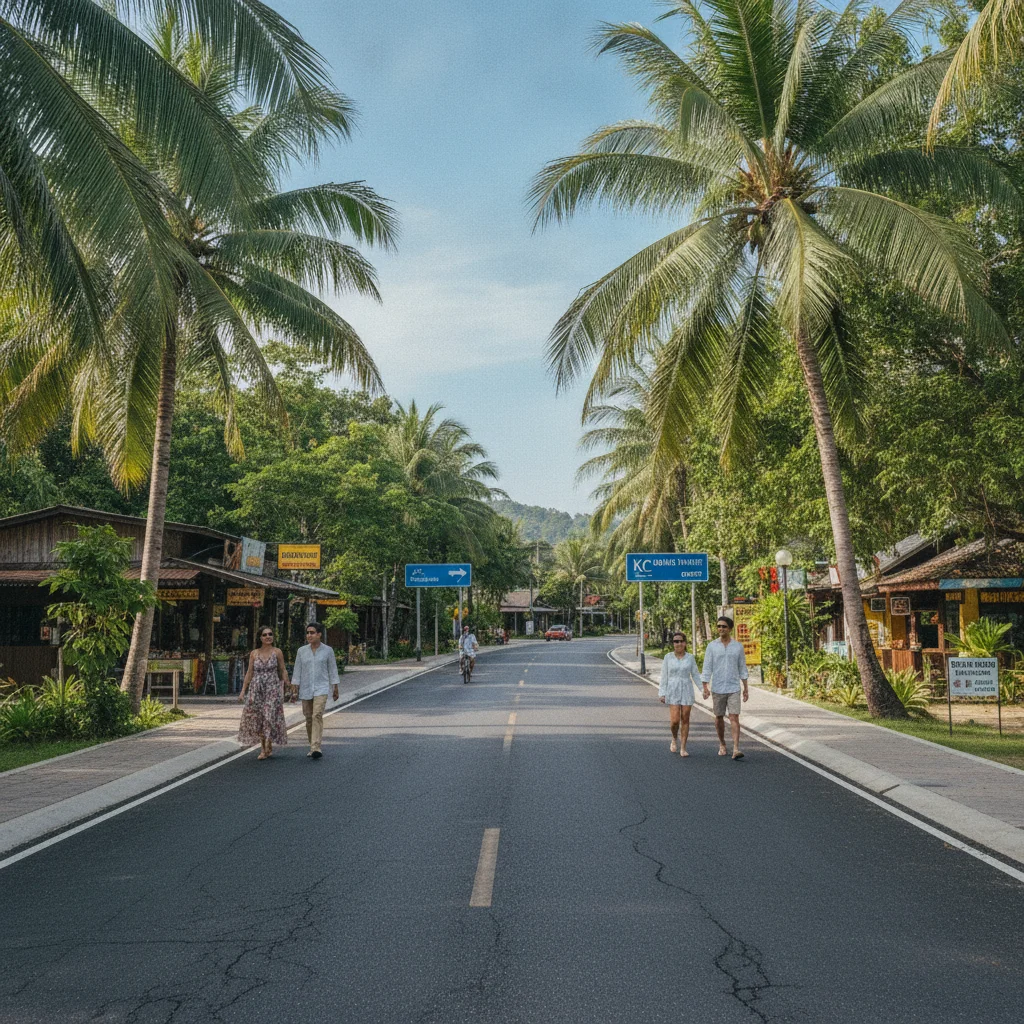 Main access road to KC Grande Resort