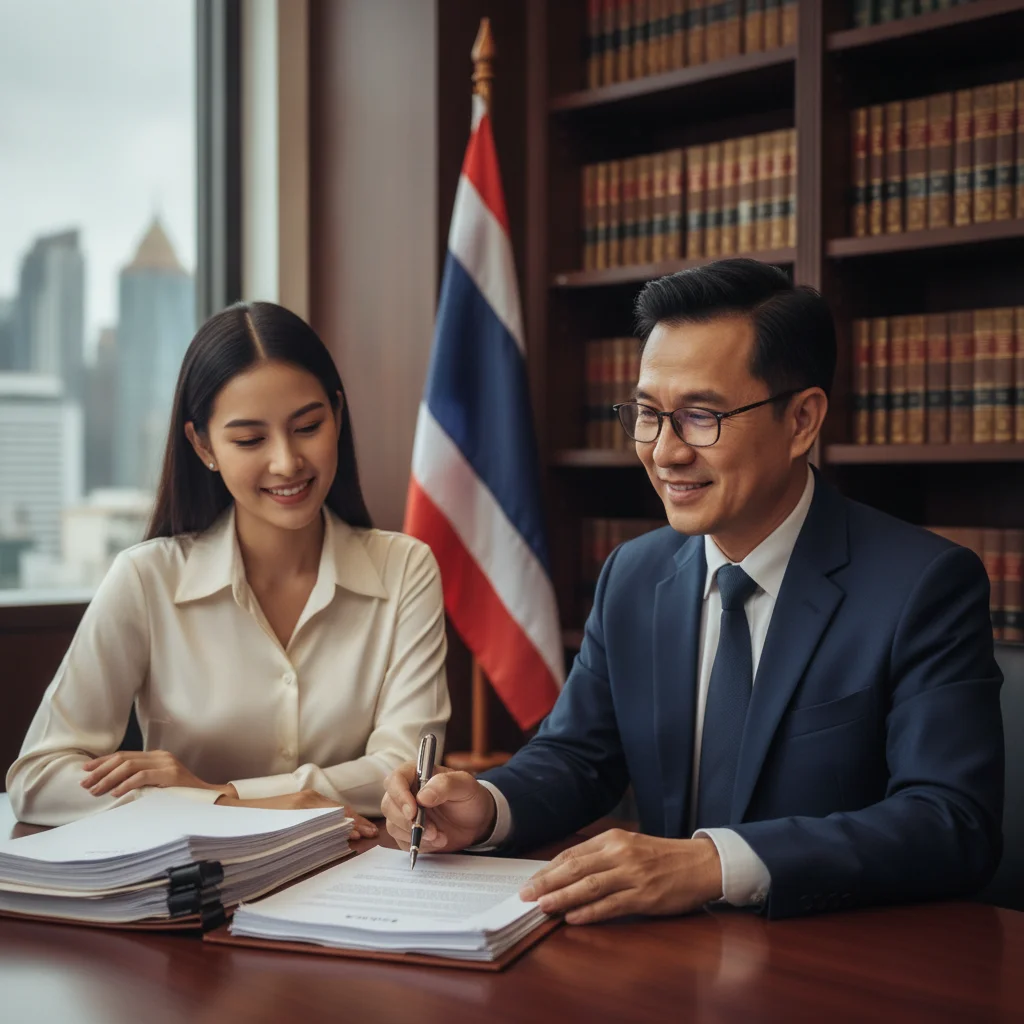 Thai lawyer and client Thai lawyer and client