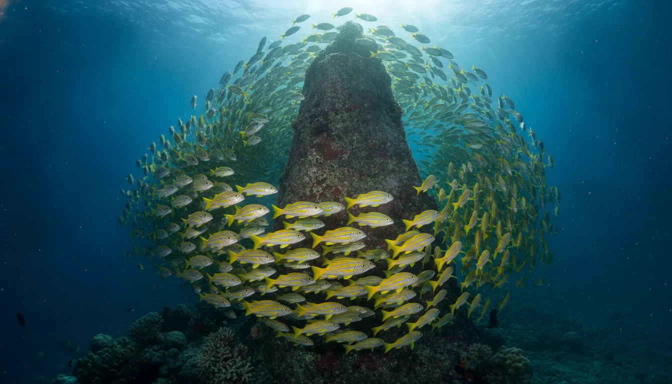 School of Yellow Snapper (Lutjanus kasmira) School of Yellow Snapper (Lutjanus kasmira)
