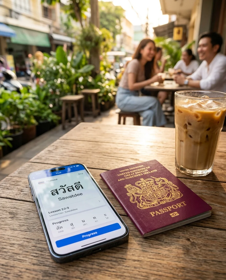 Modern smartphone and British passport Modern smartphone and British passport