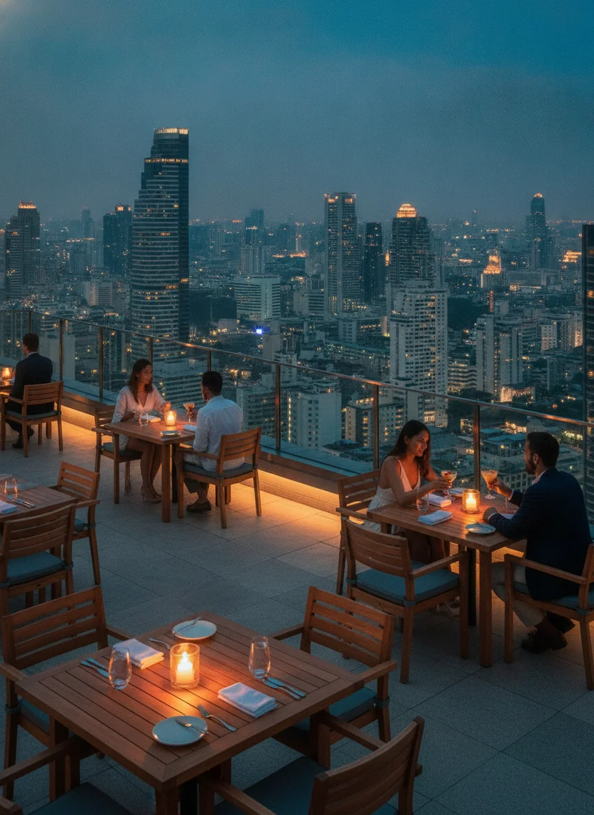 Le Du Kaan outdoor dining terrace Le Du Kaan outdoor dining terrace