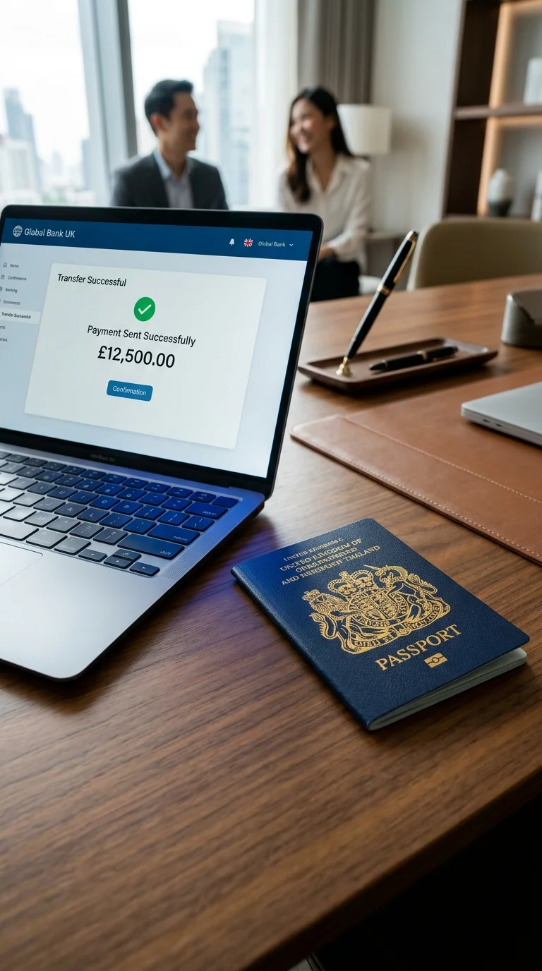 Laptop screen and UK Passport Laptop screen and UK Passport