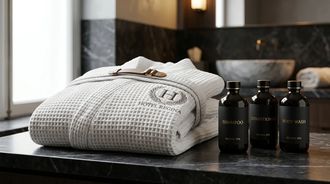 high-end hotel bathrobe and luxury spa toiletries high-end hotel bathrobe and luxury spa toiletries