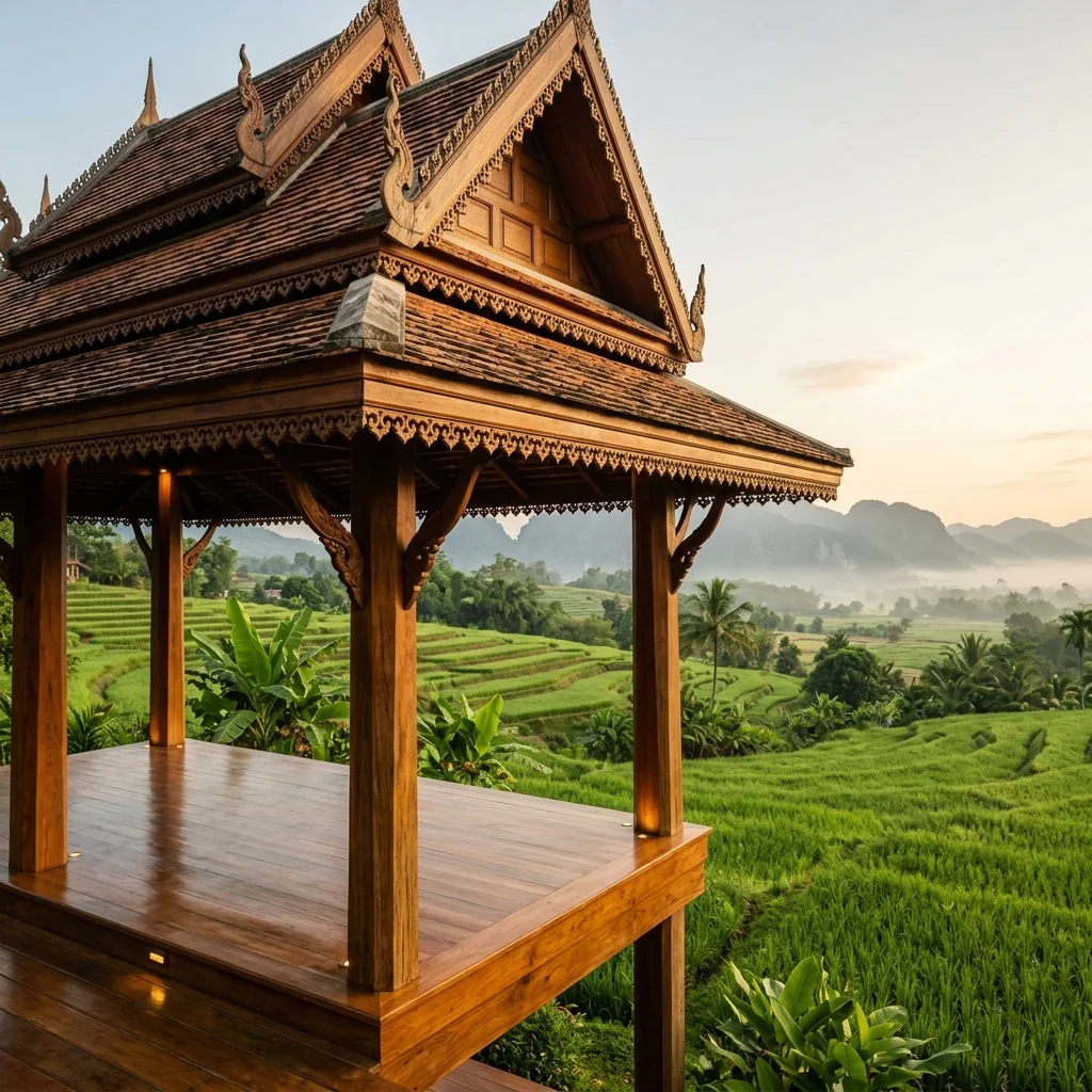 Traditional Thai teak wood pavilion (Sala) Traditional Thai teak wood pavilion (Sala)