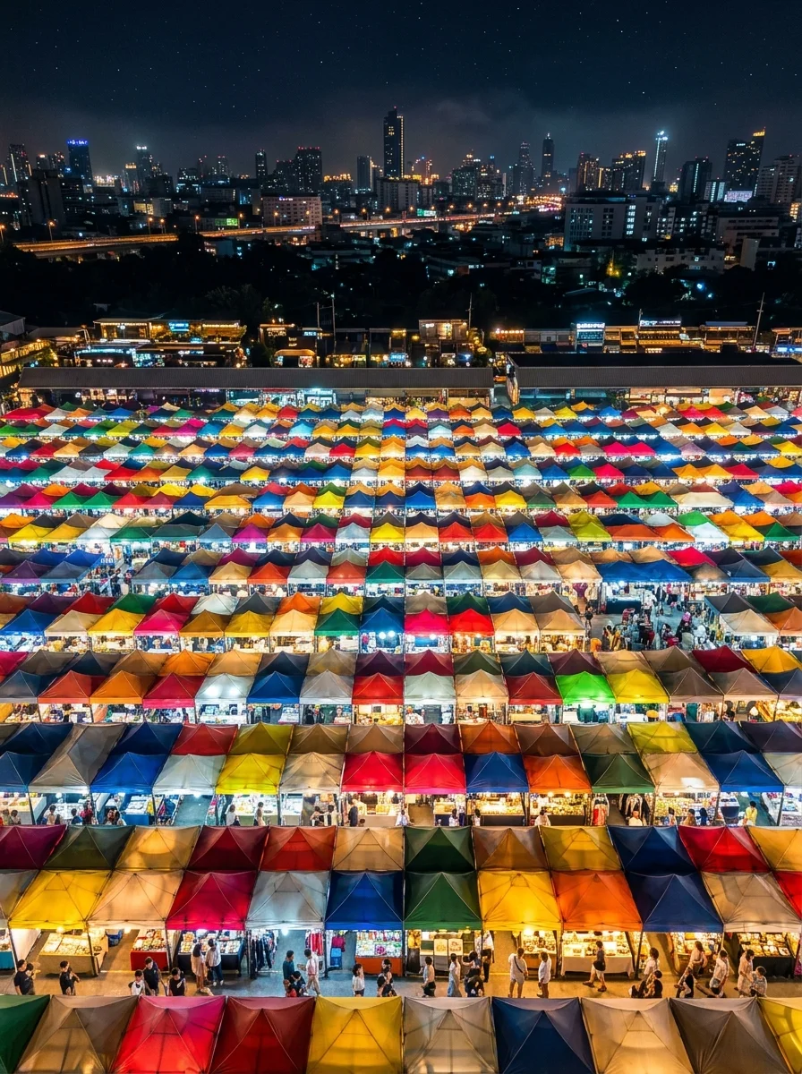Rot Fai Ratchada Night Market Tents Rot Fai Ratchada Night Market Tents
