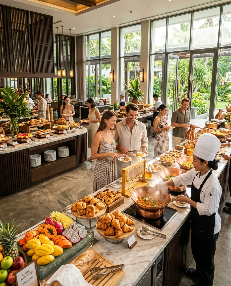 Grand breakfast buffet at Amber Kitchen Grand breakfast buffet at Amber Kitchen