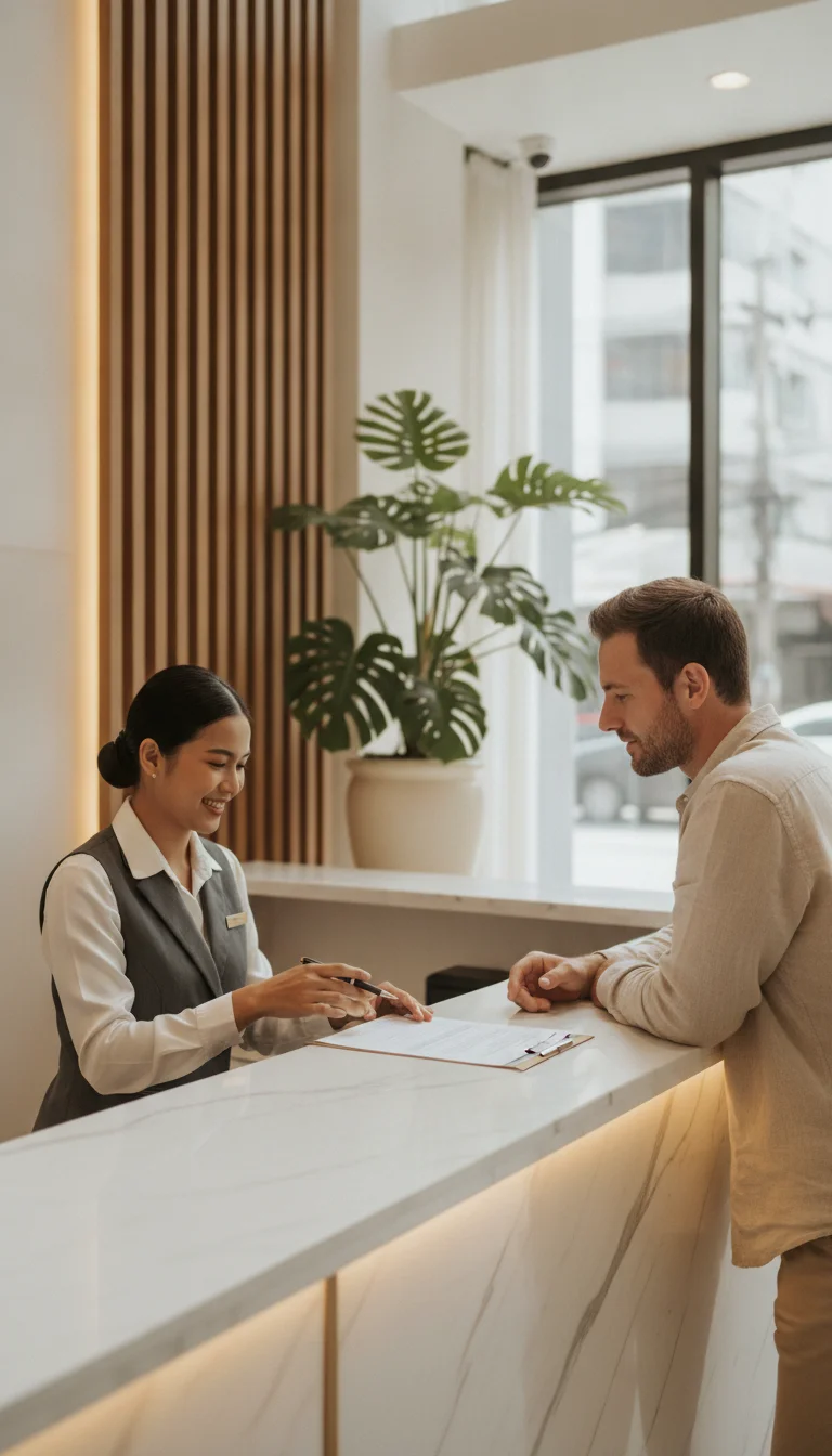 Front desk agent and expat resident Front desk agent and expat resident