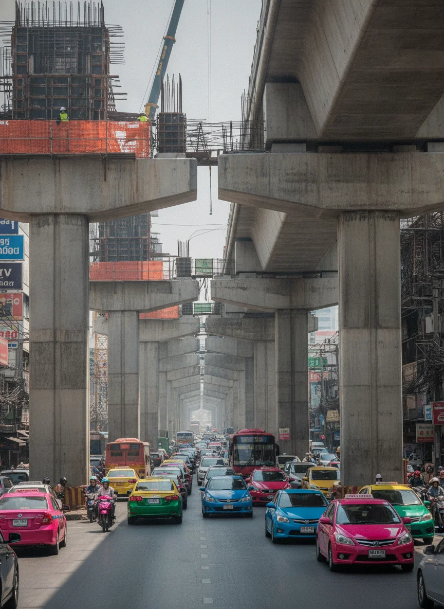 MRT Orange Line elevated construction