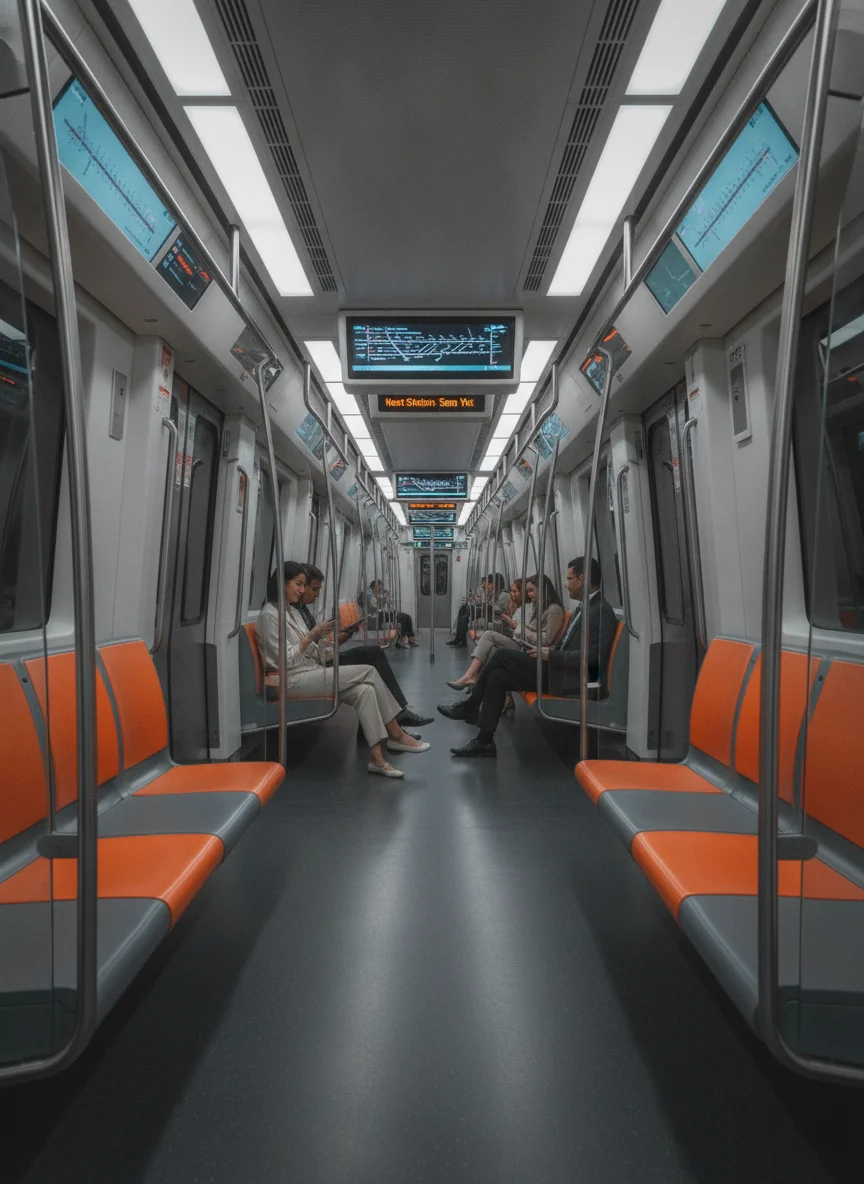 MRT Orange Line train carriage interior