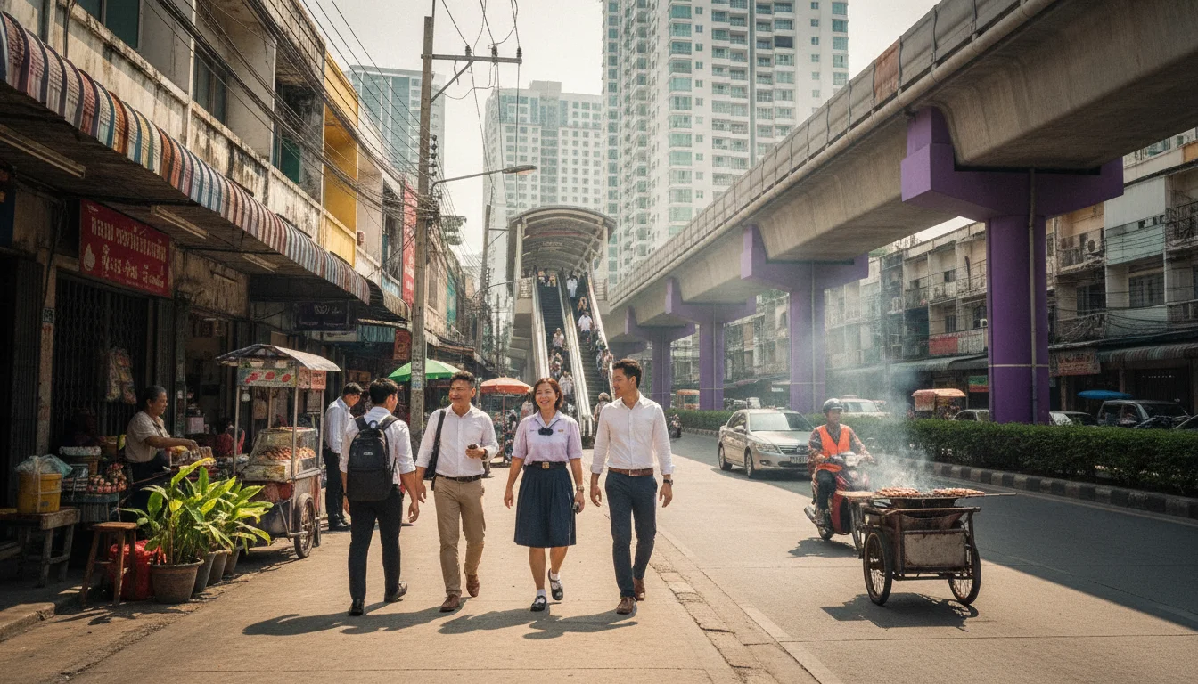 Nonthaburi street life near MRT Purple Line