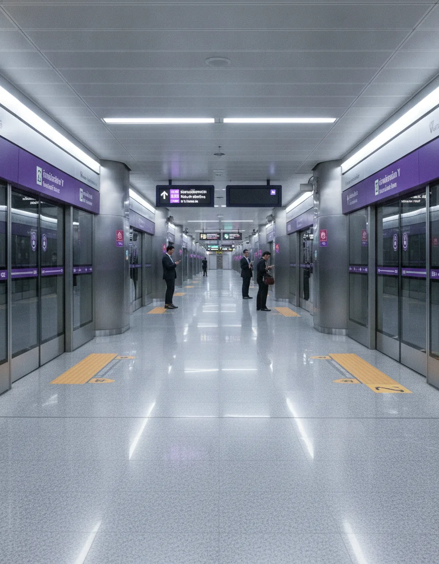 MRT Purple Line station platform interior