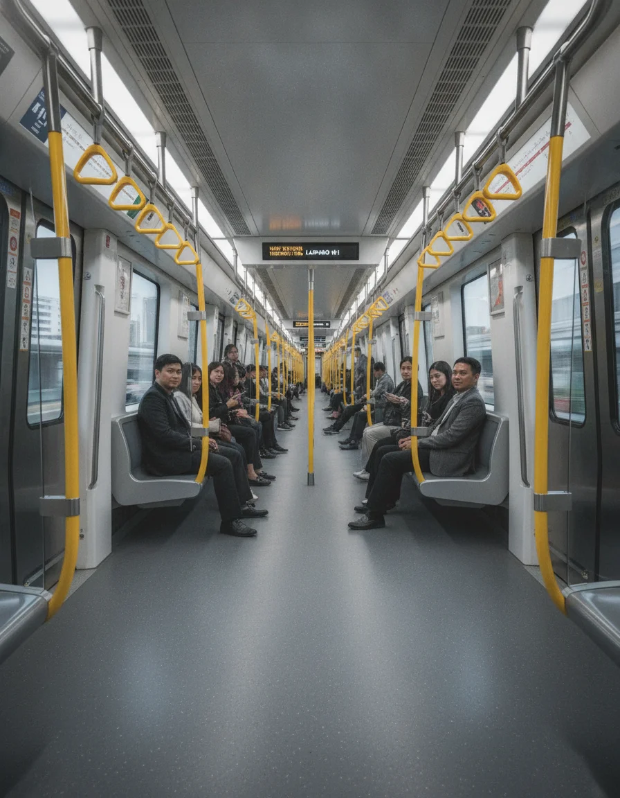 MRT Yellow Line train carriage interior MRT Yellow Line train carriage interior