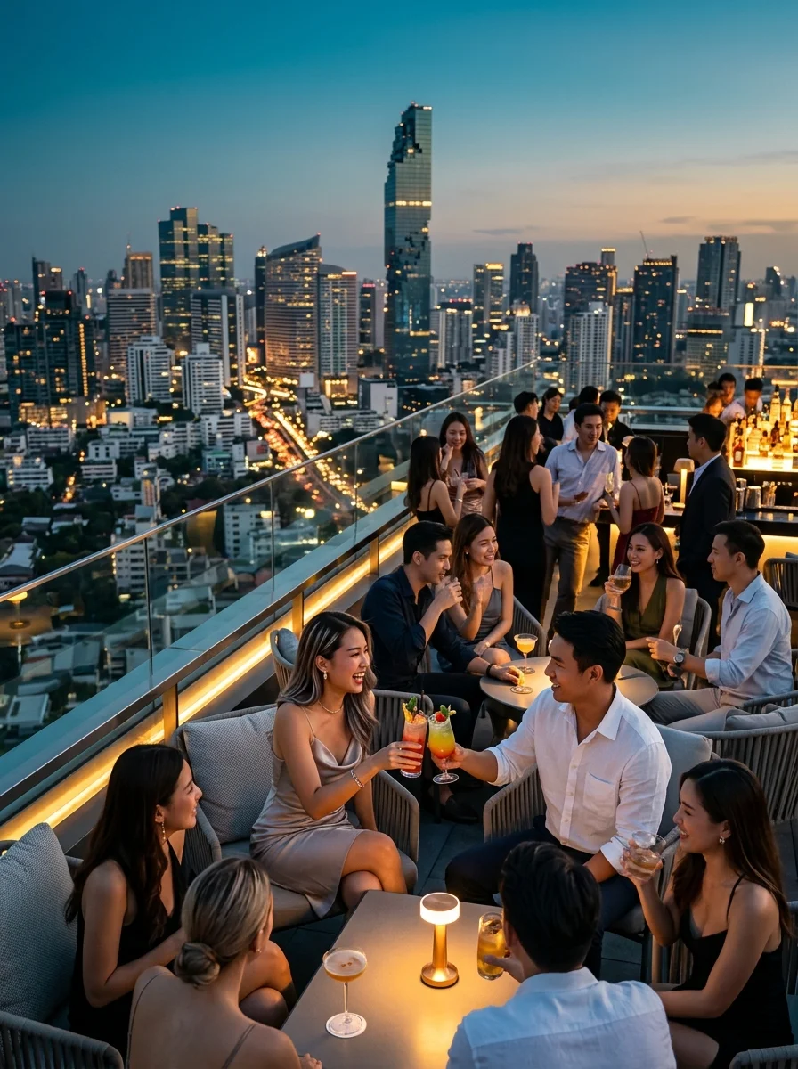 Bangkok rooftop bar scene Bangkok rooftop bar scene