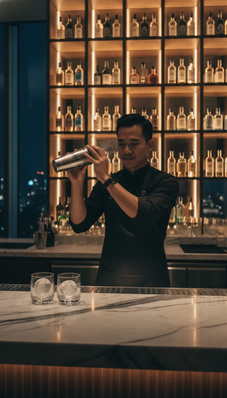 Professional bartender at Nobu Bangkok Professional bartender at Nobu Bangkok