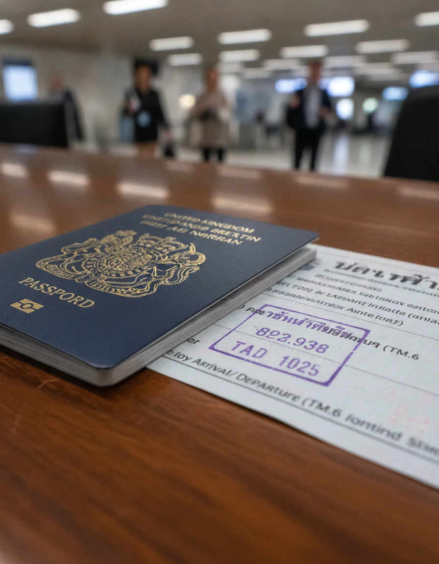 British Passport and Thai Immigration Form British Passport and Thai Immigration Form