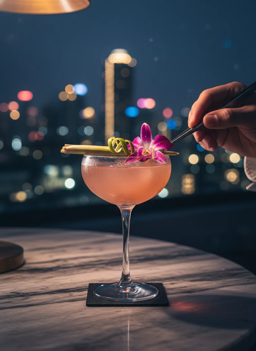 Bloom Over Bangkok Cocktail Bloom Over Bangkok Cocktail