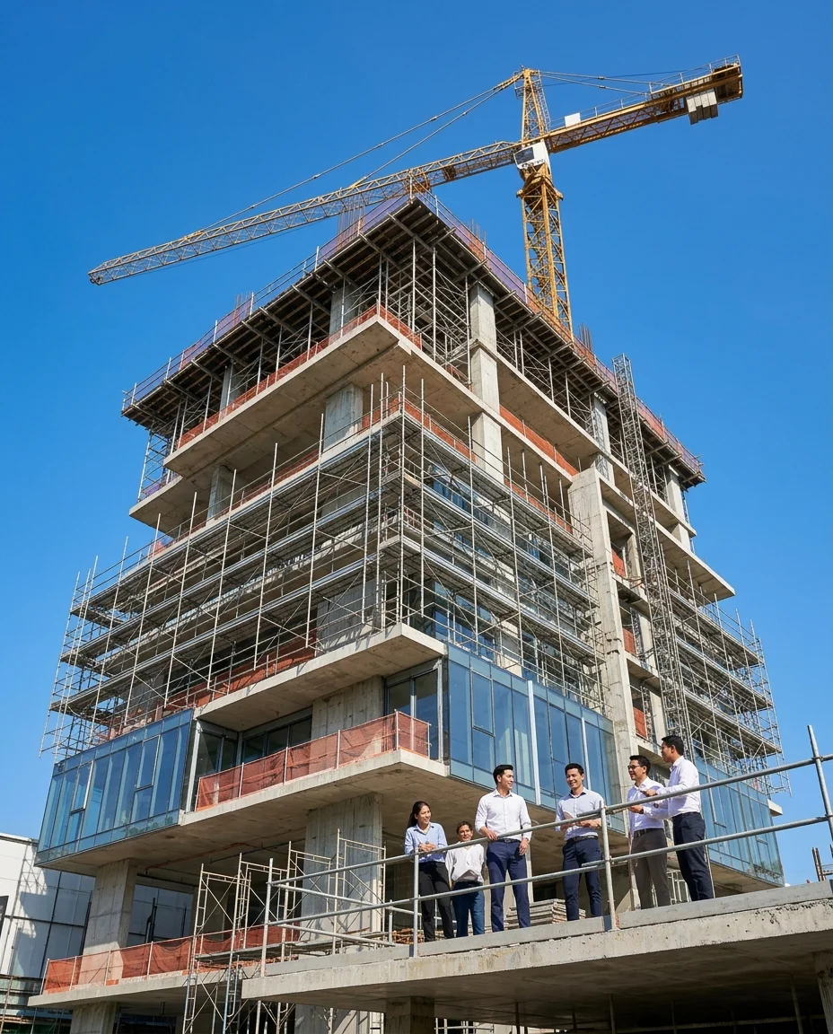 Luxury apartment development under construction Luxury apartment development under construction