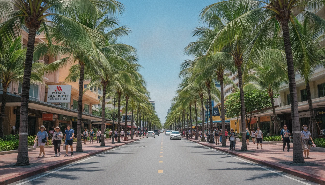 Pattaya Beach Road approach to the Marriott Resort