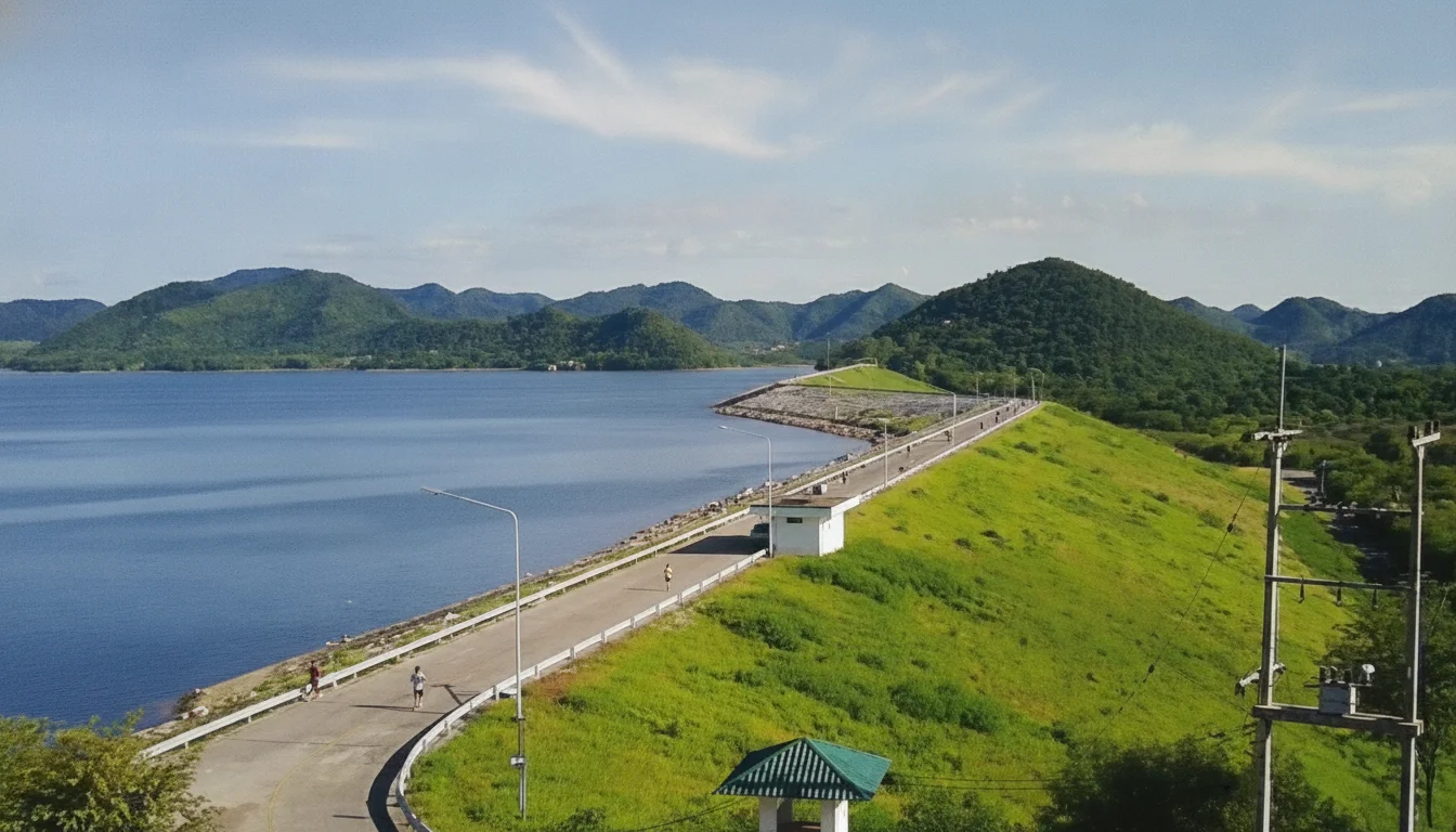 Paved road to Pran Buri Dam