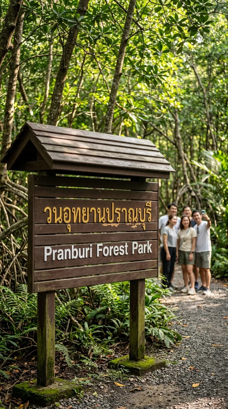 Pranburi Forest Park Entrance Sign Pranburi Forest Park Entrance Sign