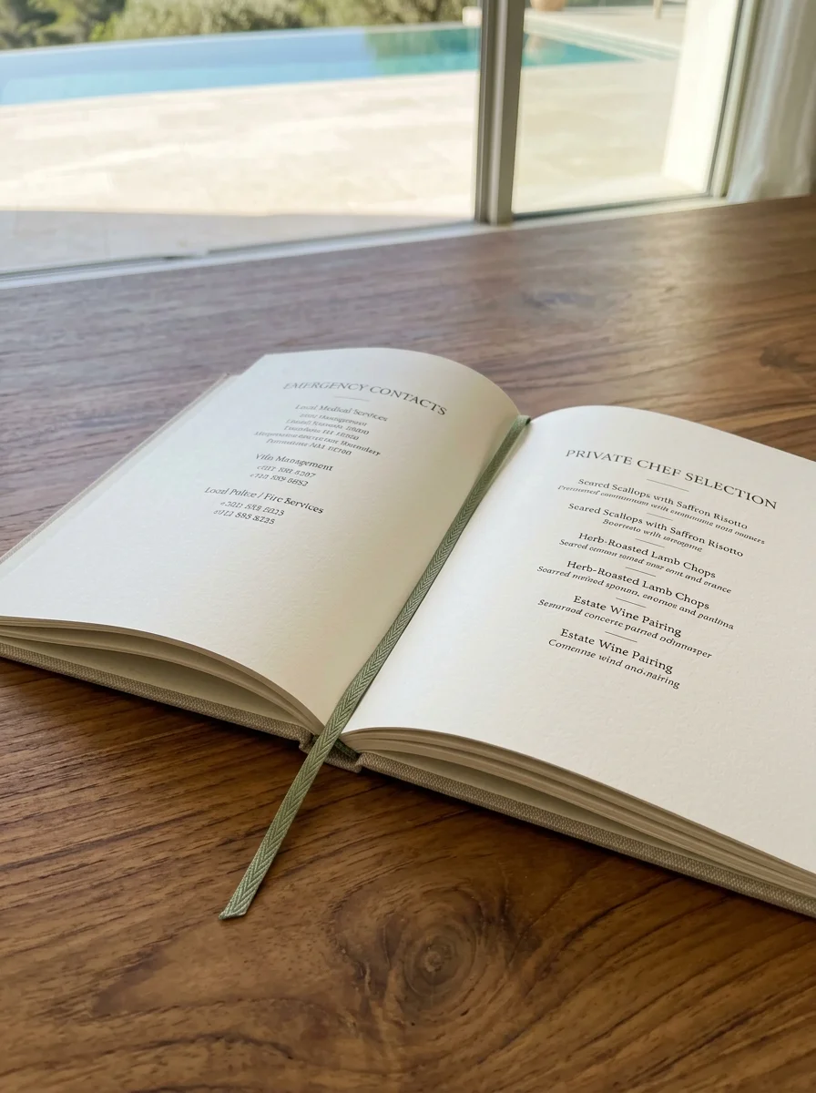 Villa welcome book Villa welcome book